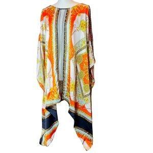 Item # A194 Why Dress Boho Luxe Baroque Print Kaftan Kimono NWT L/XL